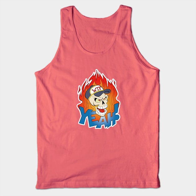 Skull on fire Tank Top by Vick Debergh